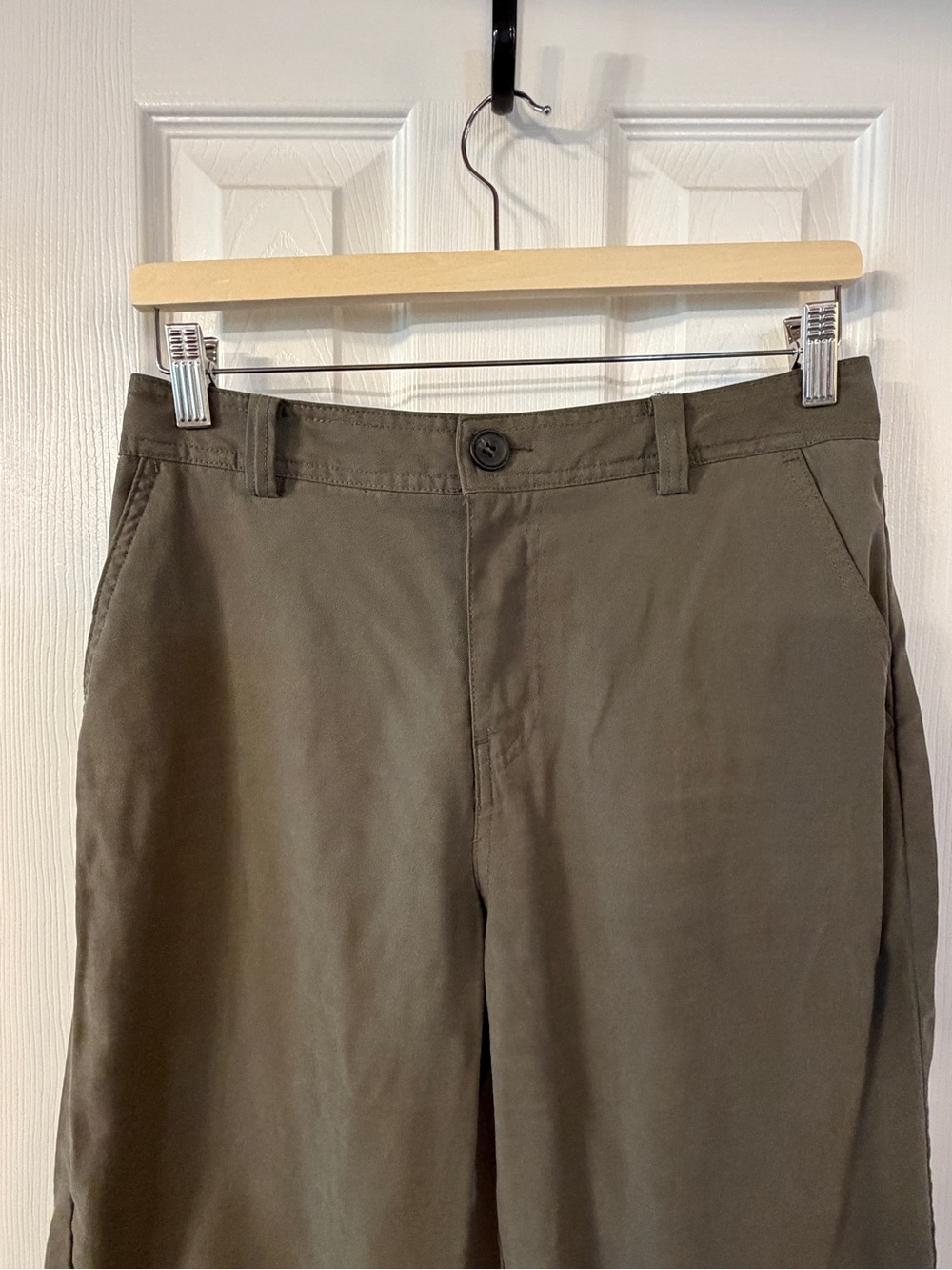 ZARA Olive Green Barrel Leg Jogger Pants | Size Small - Picture 2 of 9